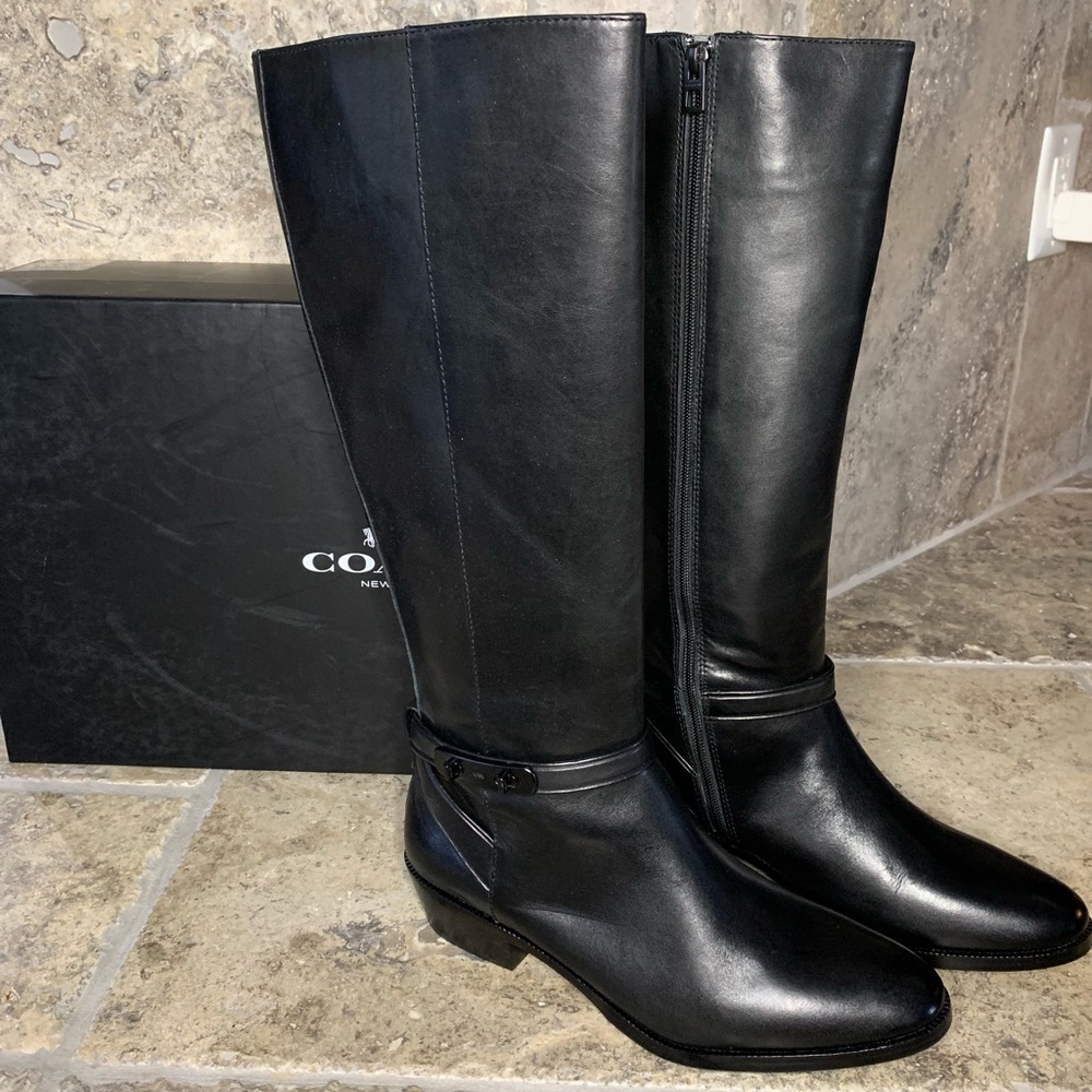 Coach Caroline boots  9.5 Black- New without tags- worn in the house only.